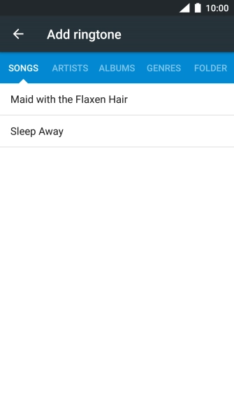 Press the required ring tone.