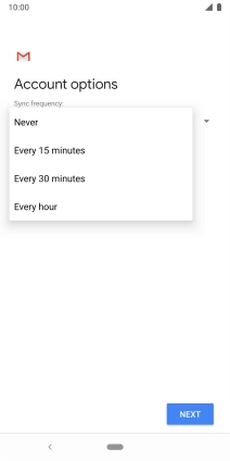 Press the required setting.