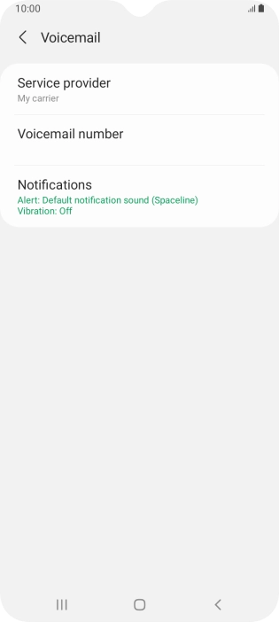 Press Voicemail number.