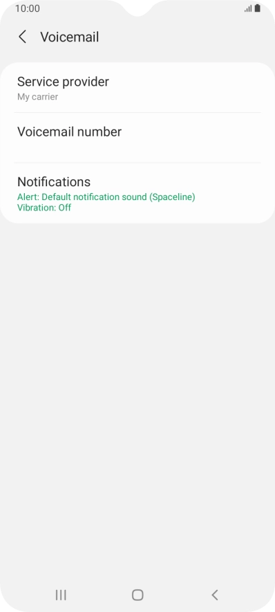 Press Voicemail number.