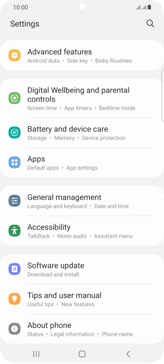 Press Software update.