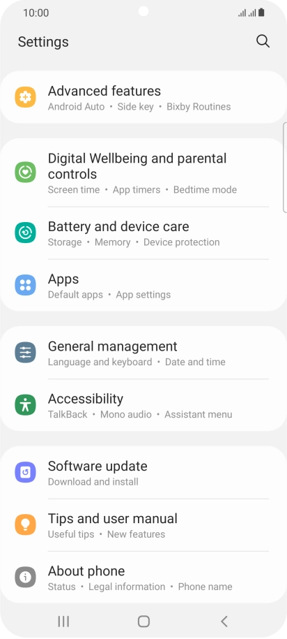 Press Software update.