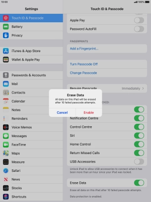 If you turn on the function, press Enable.