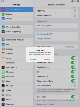 If you turn on the function, press Enable.