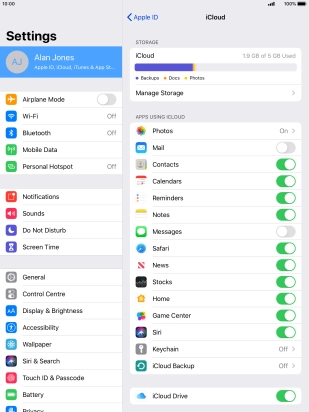Press the indicator next to 
