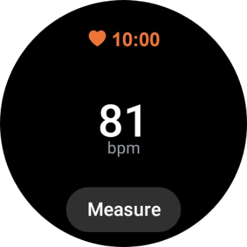 Press Measure and wait while your smartwatch measures your heart rate.