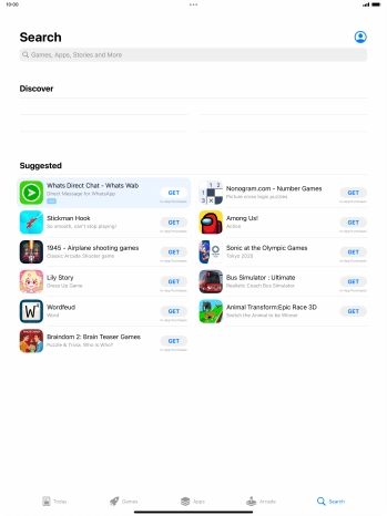 Press the search field.