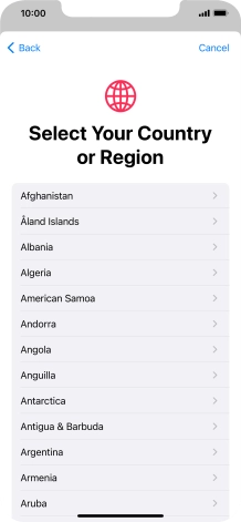 Press the required country.