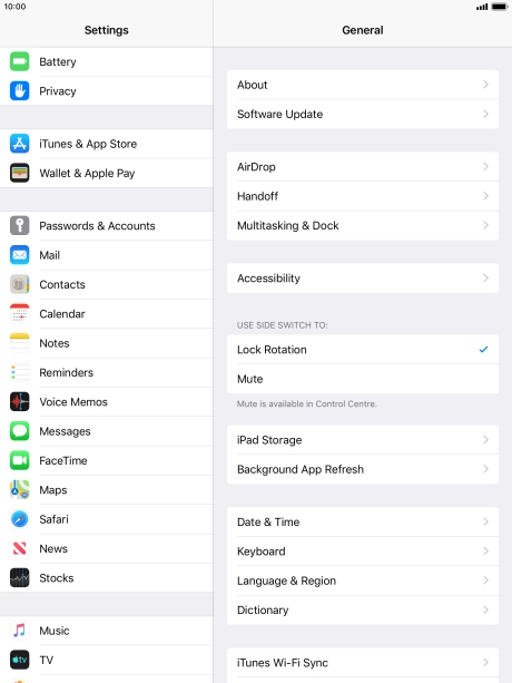 Press Passwords & Accounts.