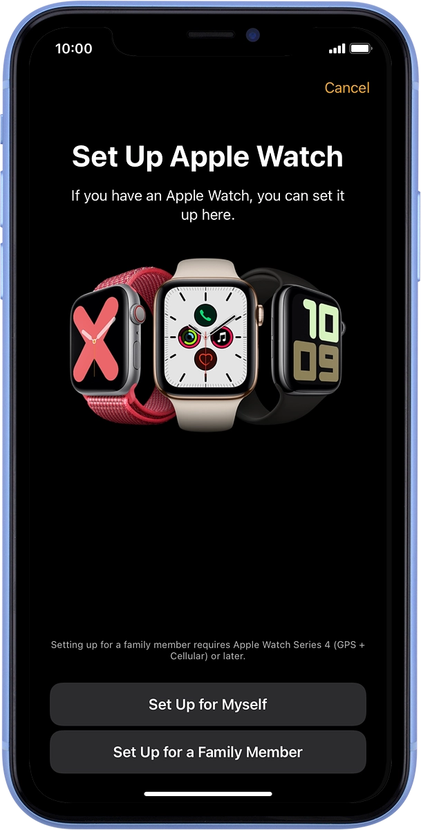 On your phone: When this screen is displayed, your Apple Watch is connected to your phone.