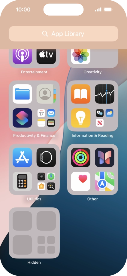 The app is now placed in the Hidden folder in the App Library.