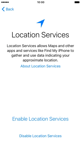 Press Enable Location Services to turn on the function.