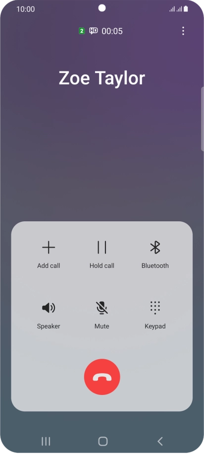 Press the end call icon.