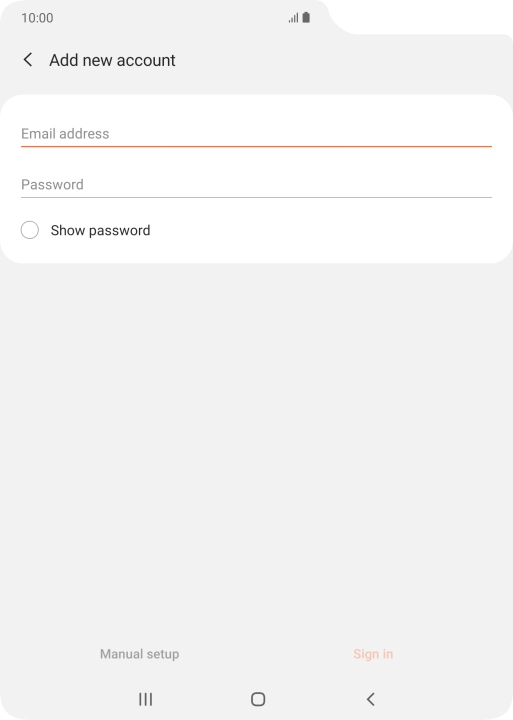 Press Email address and key in your email address.