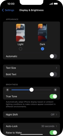 Press the indicator next to 