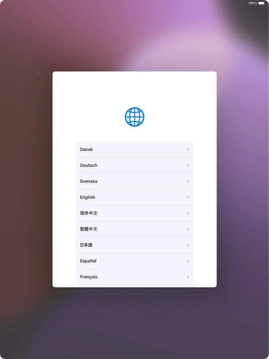Press the required language.