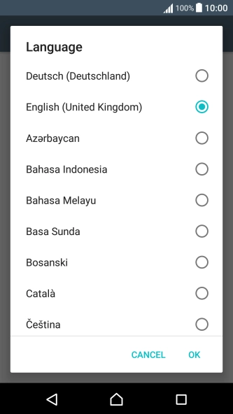 Press the required language.