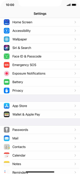 Press Face ID & Passcode.