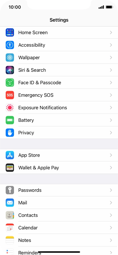 Press Face ID & Passcode.