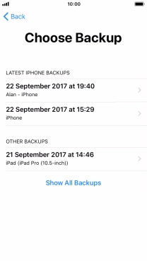 Press the required backup and your phone restores the content of the selected backup. Subsequently, follow the instructions on the screen to set up your phone and prepare it for use.