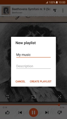 Key in a name for the playlist and press CREATE PLAYLIST.