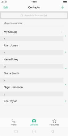 Press the required contact.