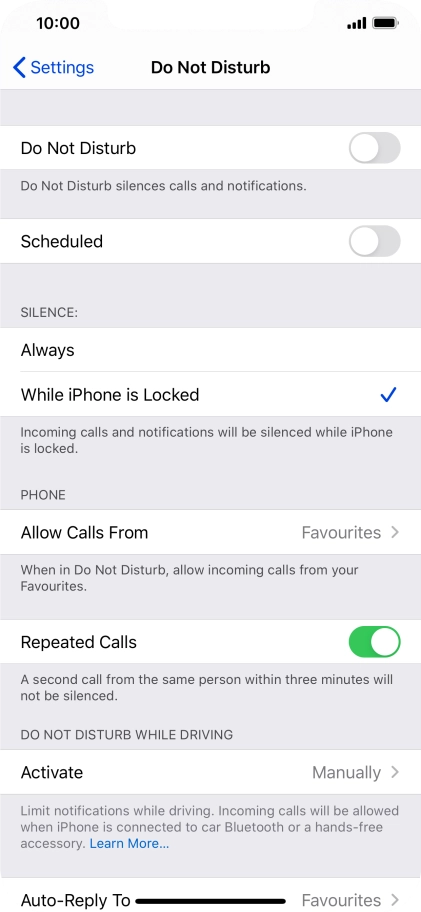 Press the indicator next to 