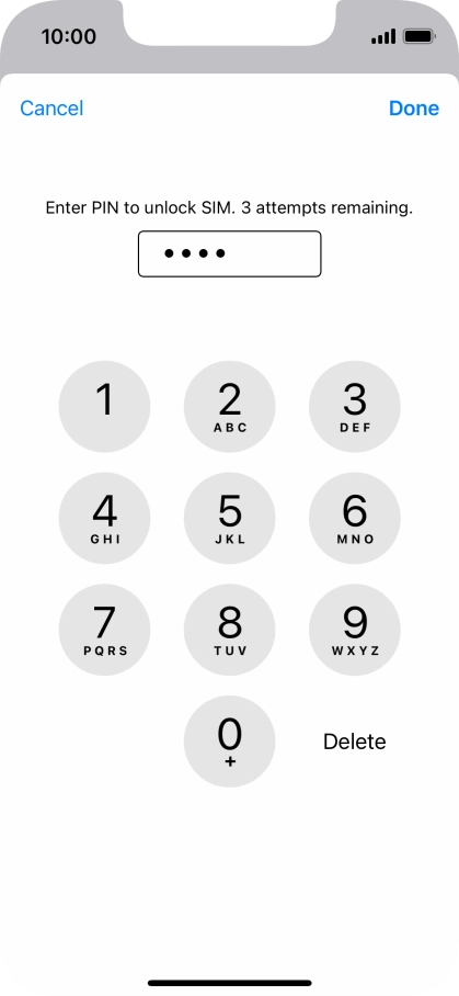 Key in your PIN and press Done.
