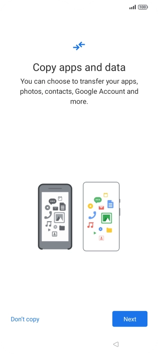 Press Don't copy and follow the instructions on the screen to finish the activation.
