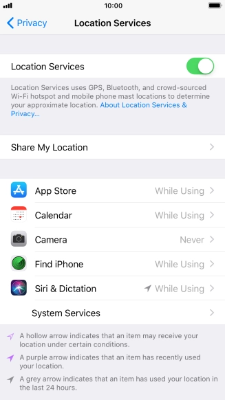 Press the required application.