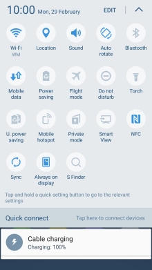 Press Mobile data to turn the function on or off.