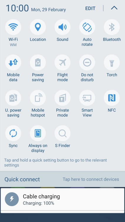 Press Mobile data to turn the function on or off.