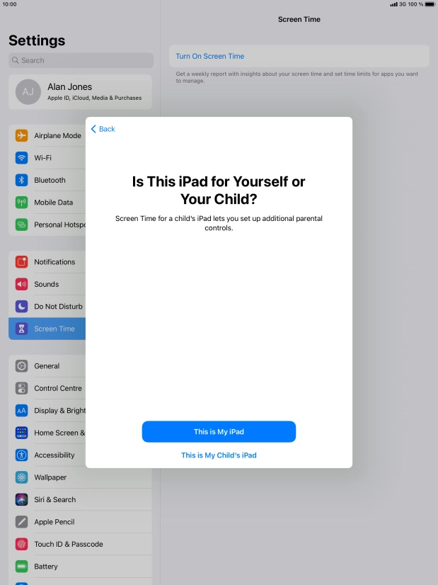 Press This is My iPad.