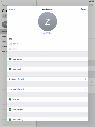 Press Last name and key in the last name.