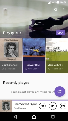 Slide your finger right starting from the left side of the screen.