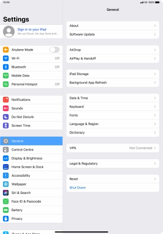 Press Sign in to your iPad.
