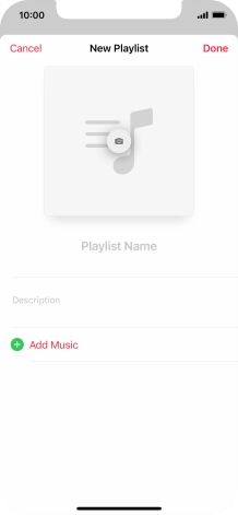Press the text input field and key in a name for the playlist.