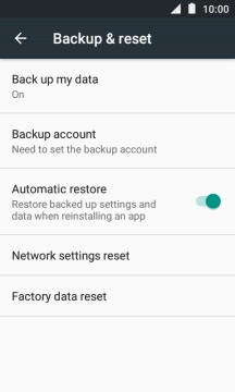Press Factory data reset.