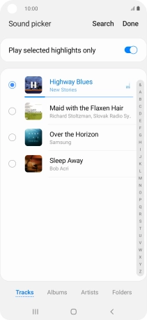 Once you've found a ring tone you like, press Done.
