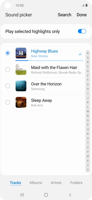Once you've found a ring tone you like, press Done.