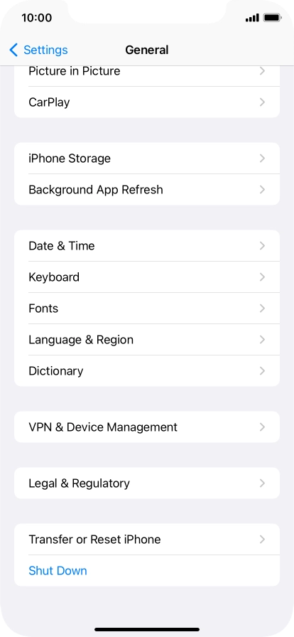 Press Transfer or Reset iPhone.