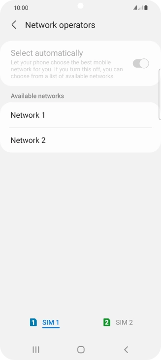 Press the required network.