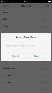 Key in Vodafone Internet and press Save.