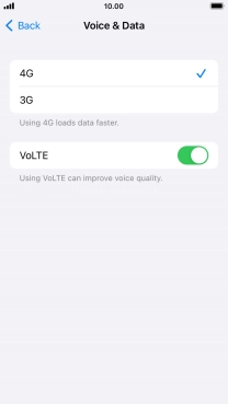To turn on use of 4G primarily, press 4G.