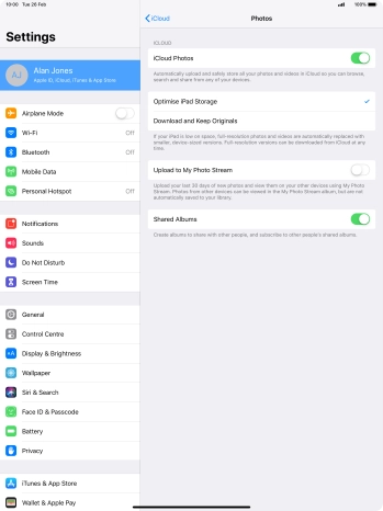 Press the indicator next to 