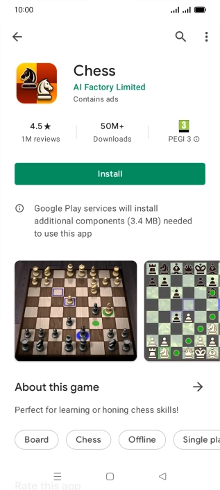 Press Install and follow the instructions on the screen to install the app.
