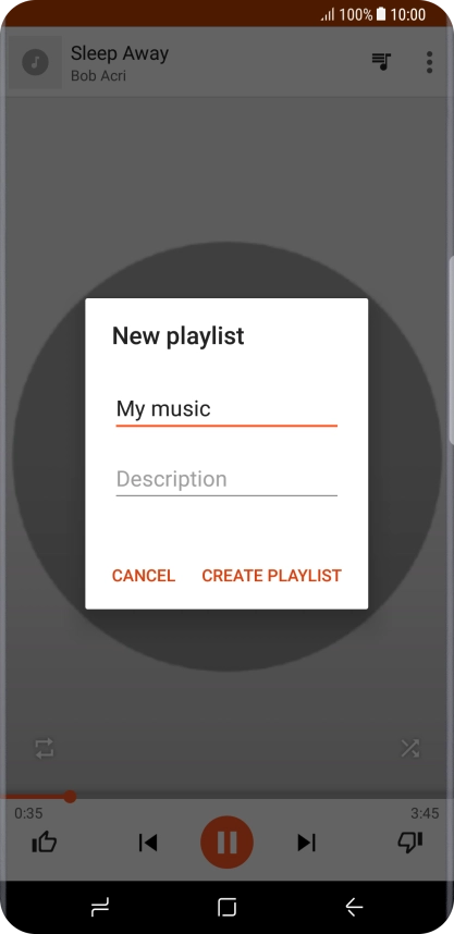 Key in a name for the playlist and press CREATE PLAYLIST.