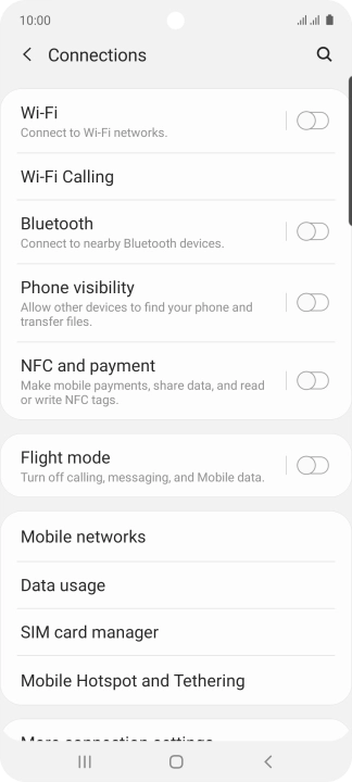 Press Mobile networks.