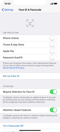 Press Turn Passcode Off and key in the phone lock code.