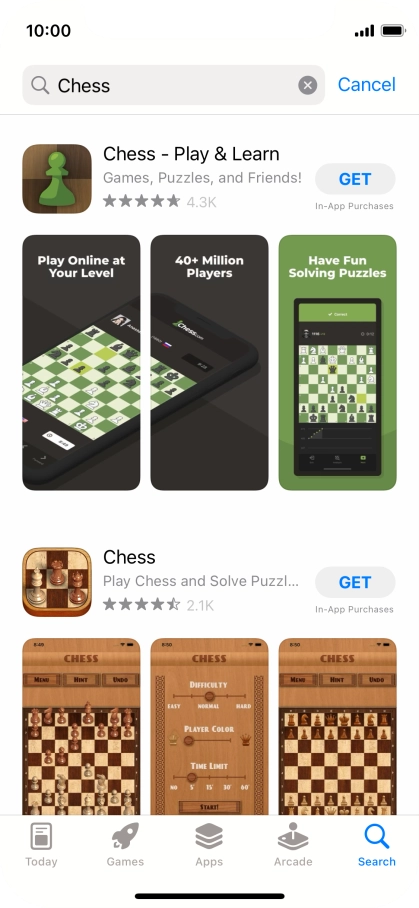 Press the required app.